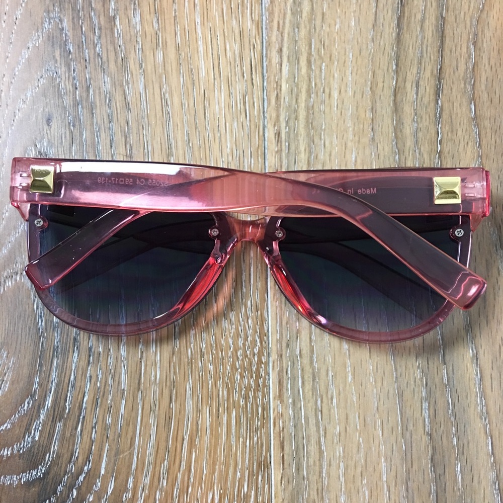 ⬇️ Oversized Round Cat Eye Sunglasses Pink Frame - Picture 6 of 8